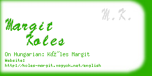 margit koles business card